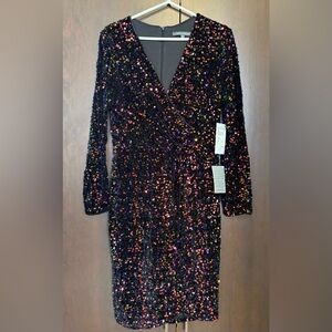 NWT Julia Jordan Black/Multi Sequin Dress, Size 8